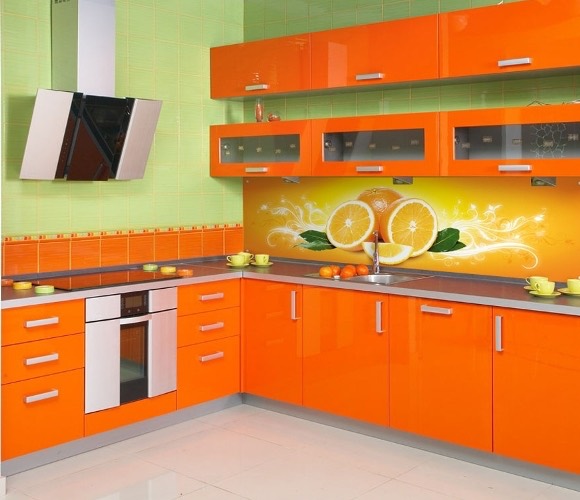 Оранжевая кухня фото