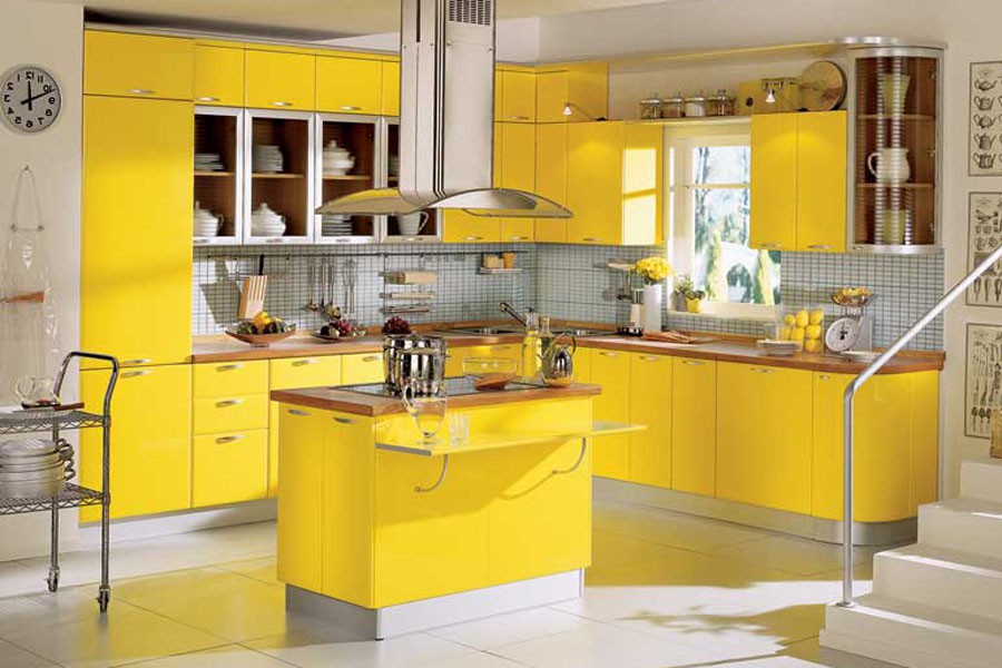 Желтая кухня фото